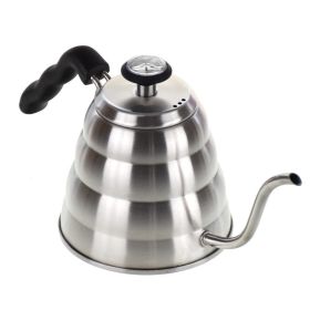 Gooseneck Kettle with Thermometer (40 fl oz) Stainless Steel Coffee Kettle Tea Kettle Ergonomic Hand Drip Pour Over Suitable for all Stove-tops a