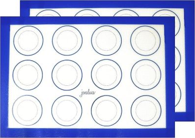 Silicone Baking Mats 2 Pack - Non-Stick Mats with Cookie Measurements Reusable Food Grade Silicone for Cookies