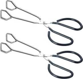 10-Inch Heavy Duty Stainless Steel Kitchen Scissor Tongs, Set of 2