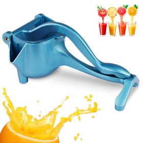 Manual Citrus Juicer; Heavy Duty Hand Press Lemon Squeezer; Metal Aluminum Alloy Juice Squeezer for Lime Orange Apple Fruit (Blue)